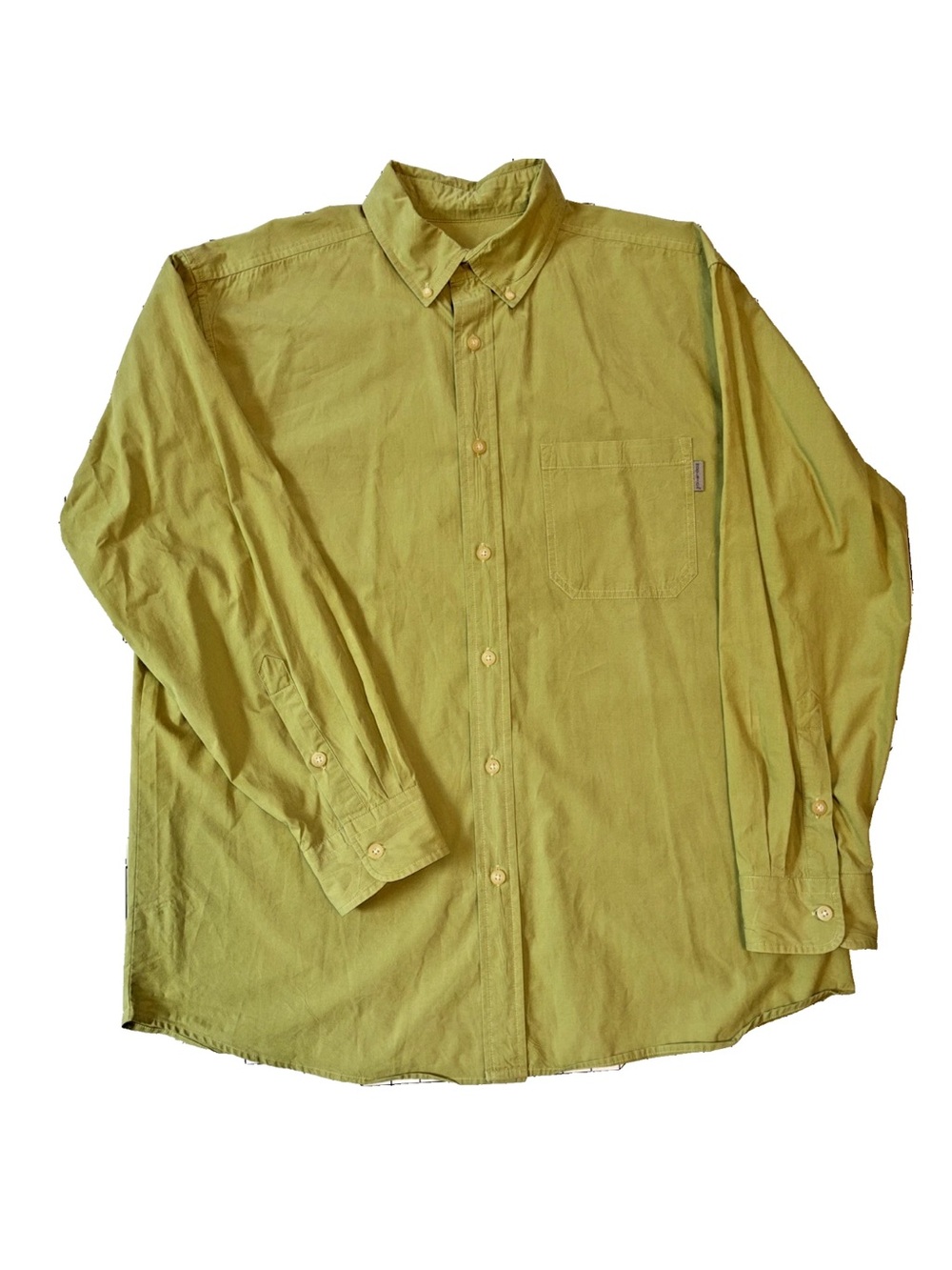 Woolrich Men’s Large Olive Green Button Down Shirt 100% Cotton Long Sleeve L